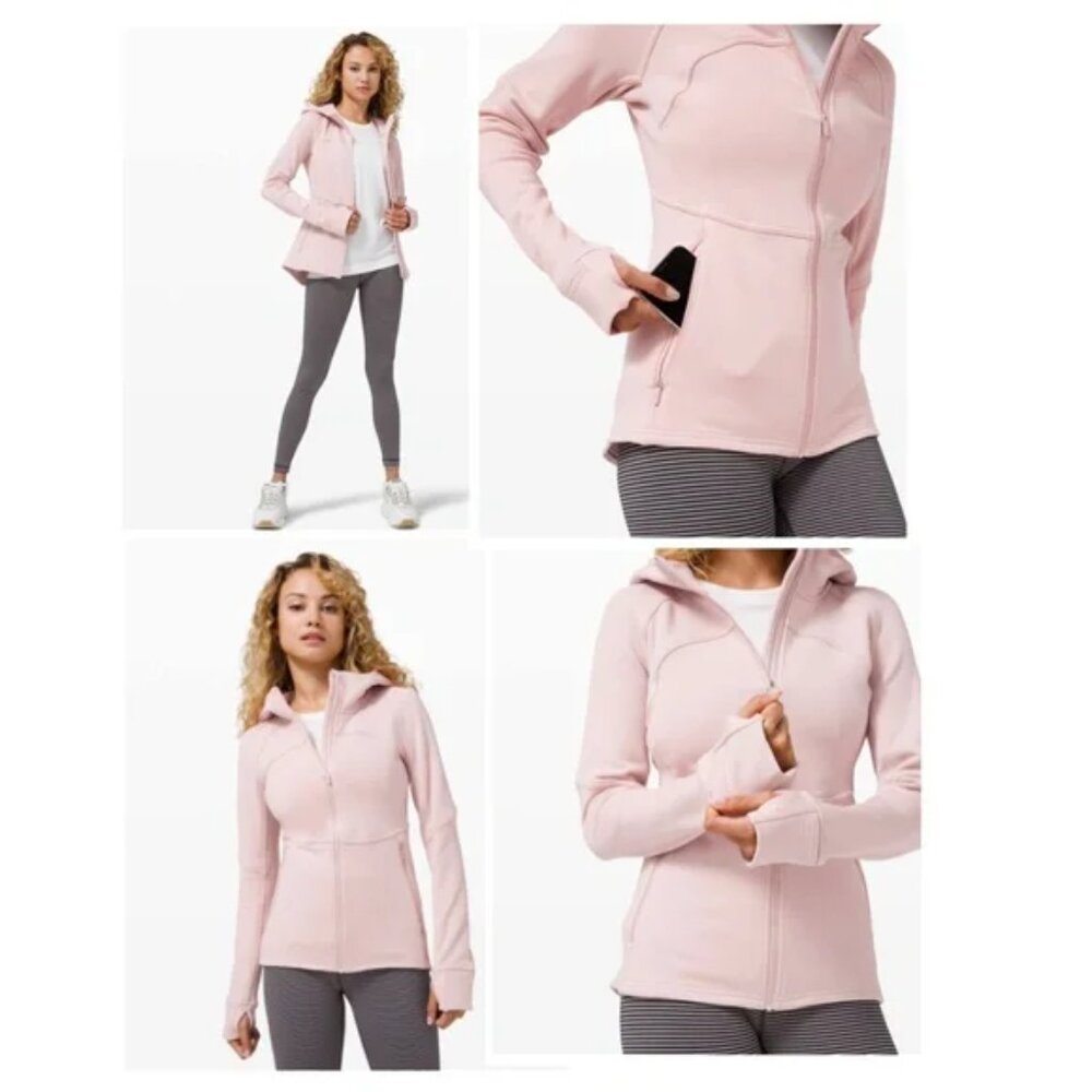 LULULEMON Lululemon Fleece Flurry Jacket Hoodie Womens 2 Pink Full Zip Thumbhole